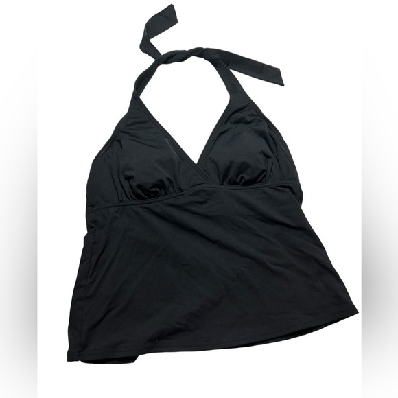 Lands End Women’s Tankini Halter Top Size 4P Black - Picture 1 of 3